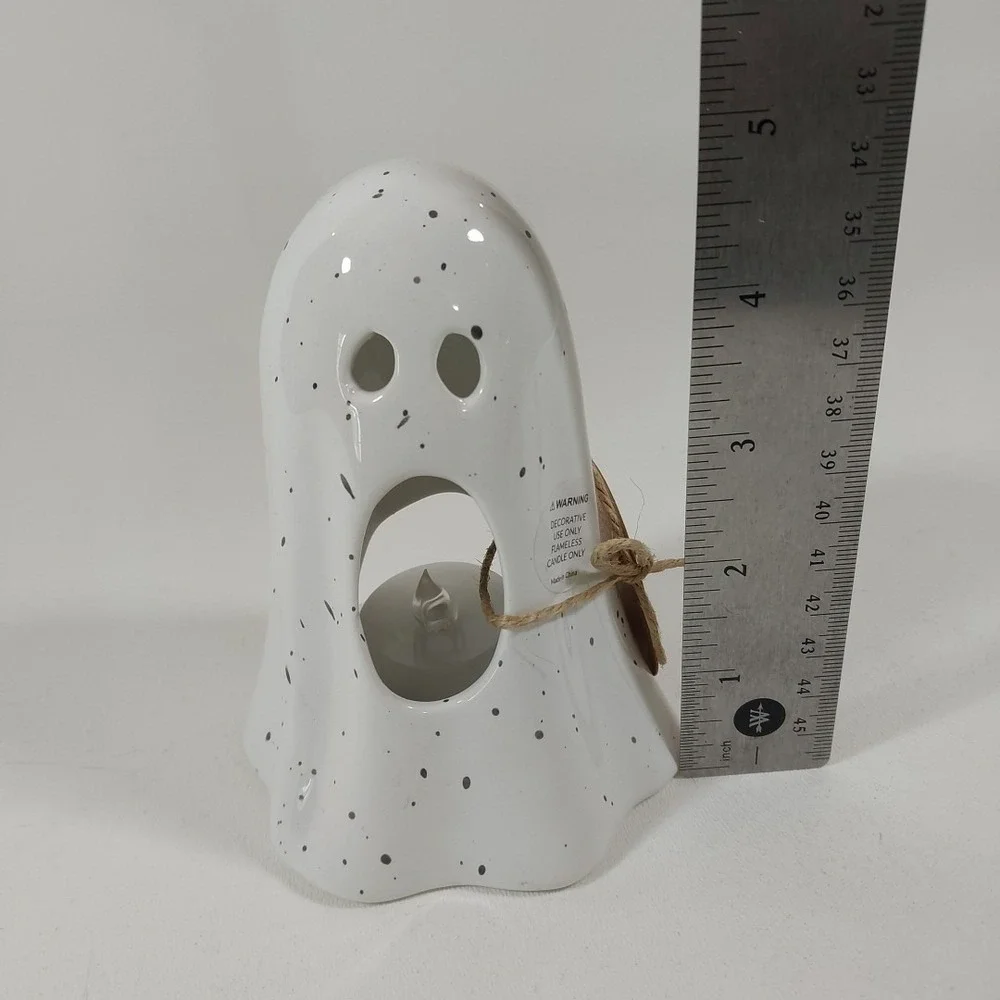 Mud Pie Ghost Tealight‎ Candle Holder Stars Ceramic 5